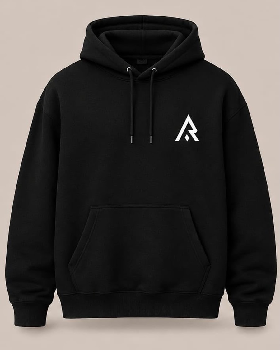 Black hoodie, front