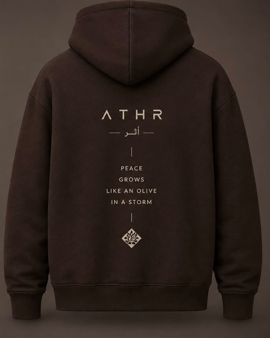 Brown hoodie, back